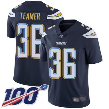 Los Angeles Chargers NFL Football Roderic Teamer Navy Blue Jersey Men Limited  #36 Home 100th Season Vapor Untouchable->los angeles chargers->NFL Jersey